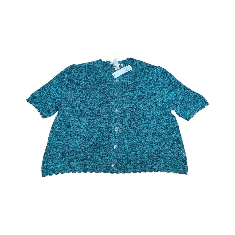 NWT Soft surroundings 2X Calla crochet button front cardigan sweater Coastal